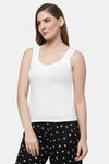 Floret Cotton Camisole (Pack of 2) - White Black — thumbnail 4
